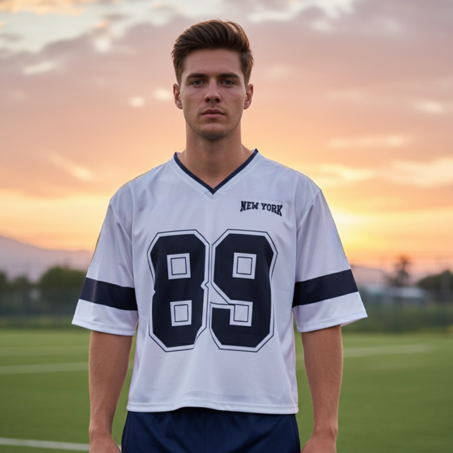 White New York Boxy Fit Jersey