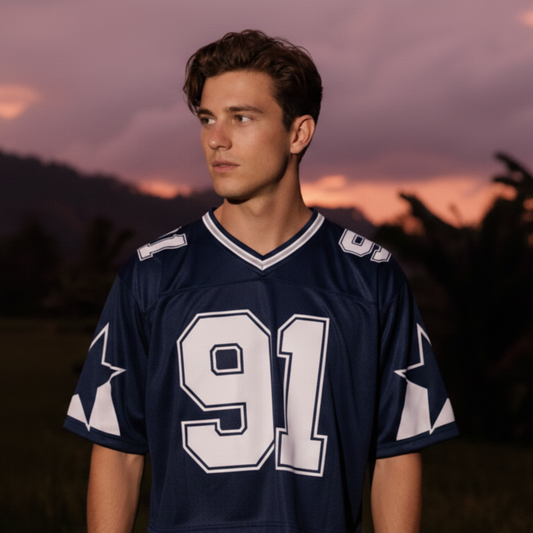 Blue Boxy Fit Jersey